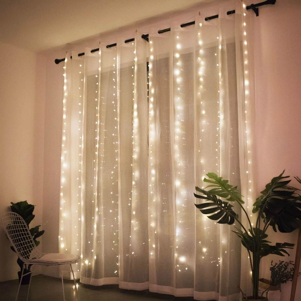 Christmas light curtain