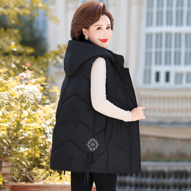 Ethnic Embroidered Down Cotton Vest for Women