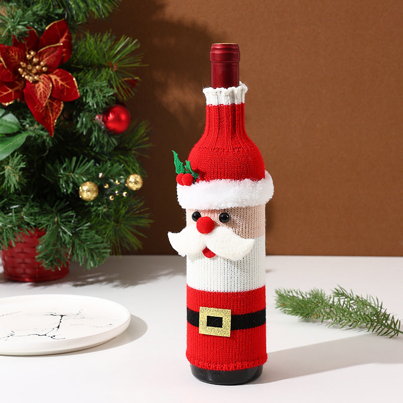 Christmas Decorative Bottle Sleeve Knitted