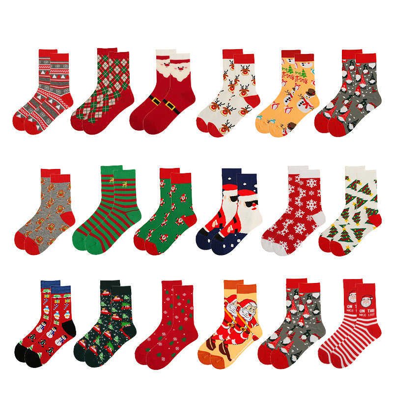 In-Stock New Large-Size Christmas Socks, Popular on European and American Cross-Border E-Commerce Platforms Like Amazon, Creative and Novel Socks, Christmas Gift Socks
