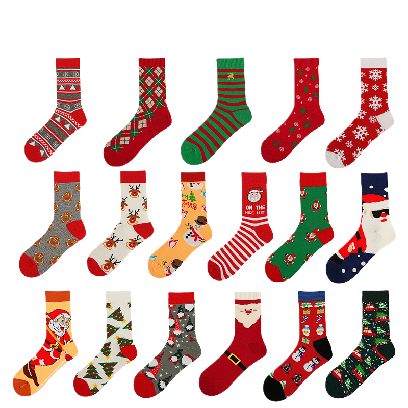 In-Stock New Large-Size Christmas Socks, Popular on European and American Cross-Border E-Commerce Platforms Like Amazon, Creative and Novel Socks, Christmas Gift Socks