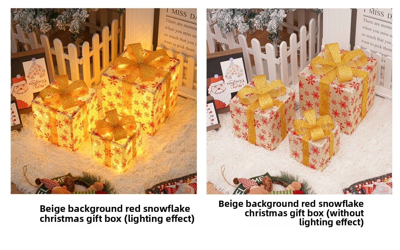 Christmas Gift Box Color Light Decor
