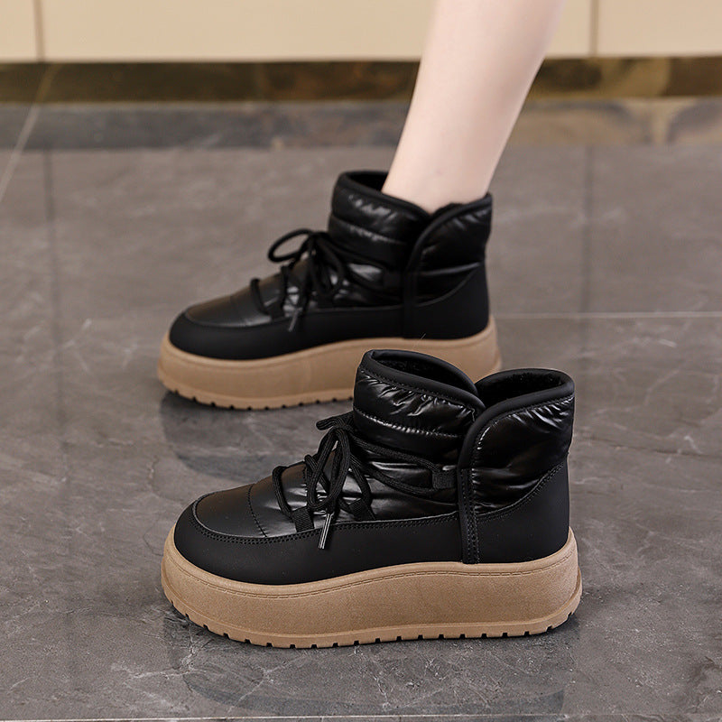 High-top snow boots for women in winter