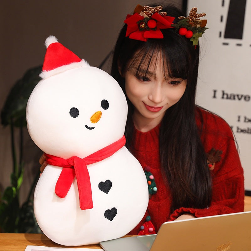 Cartoon Santa Claus and Snowman Plush Doll